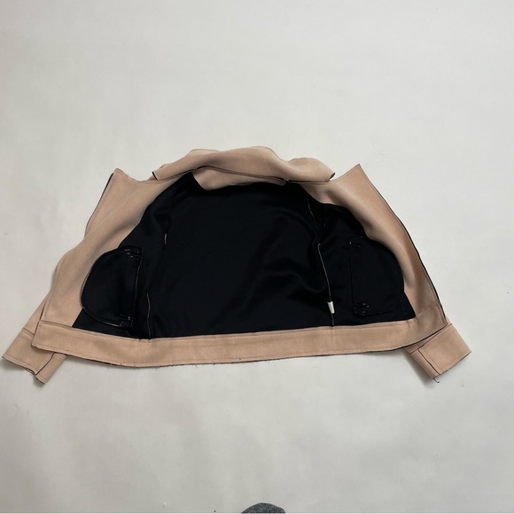 EVIE faux leather moto jacket in blush pink - Picture 6 of 11